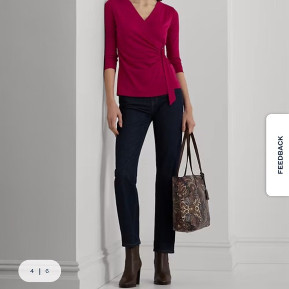 Ralph Lauren Elegant Pink Wrap Top Brand New Sold Out in Stores Retails for 102$ - Picture 10 of 17